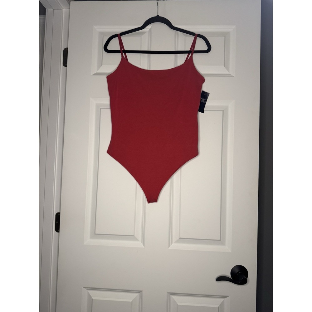 Abercrombie And Fitch Soft Af Collection Sleeveless Bodysuit Large Salmon Nwt